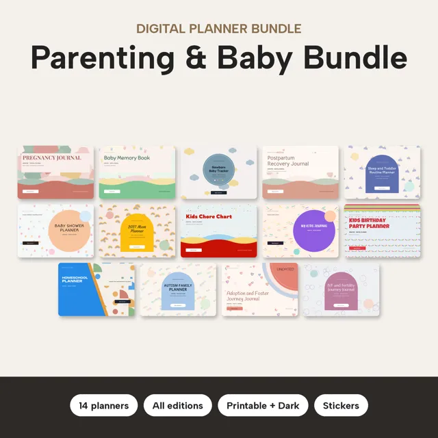 Parenting & Baby Digital Planner Bundle – Digital Planners by BrightCellPlanStudio