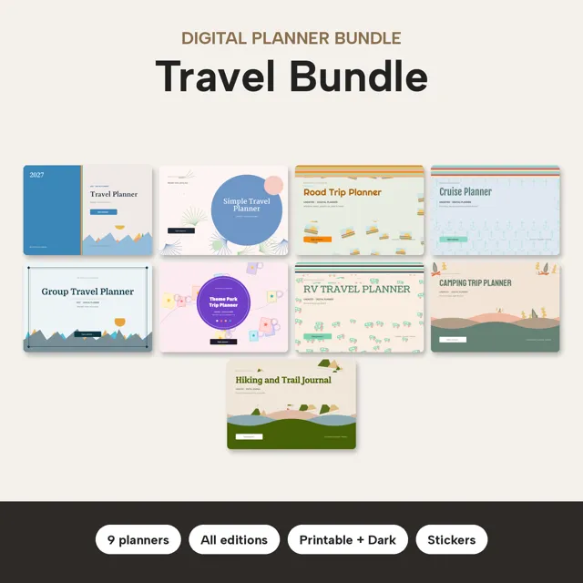 Travel Digital Planner Bundle – Digital Planners by BrightCellPlanStudio
